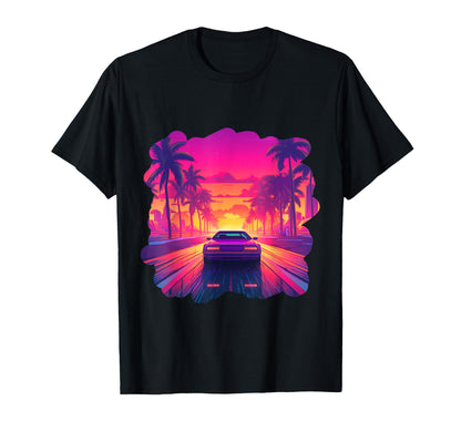 Miami Beach Florida Synthwave 80S T-Shirt - Unique Graphic Unisex - T-Shirt, Sweatshirt, Hoodie