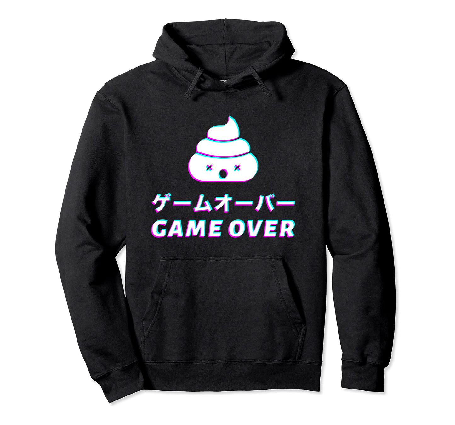 Game Over Glitch Sad Japanese Anime Hoodie - Fun Novelty Design Men Women - T-Shirt, Sweatshirt, Hoodie