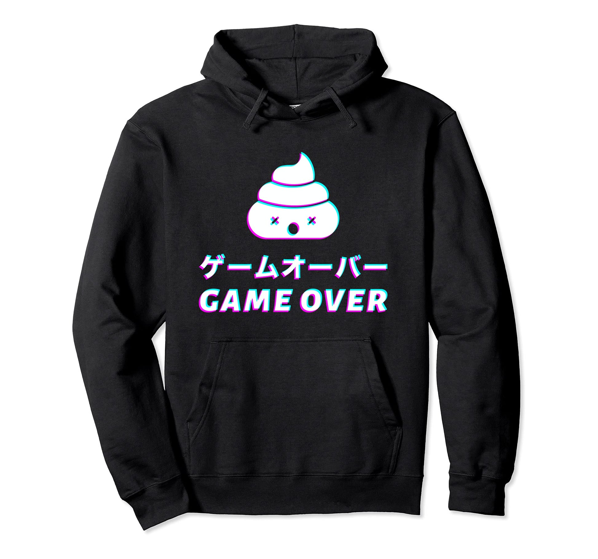 Game Over Glitch Sad Japanese Anime Hoodie - Fun Novelty Design Men Women - T-Shirt, Sweatshirt, Hoodie
