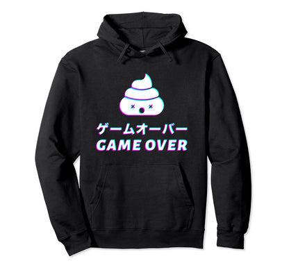 Game Over Glitch Sad Japanese Anime Hoodie - Fun Novelty Design Men Women - T-Shirt, Sweatshirt, Hoodie