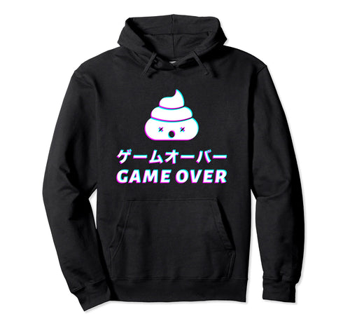 Game Over Glitch Sad Japanese Anime Hoodie - Fun Novelty Design Men Women - T-Shirt, Sweatshirt, Hoodie