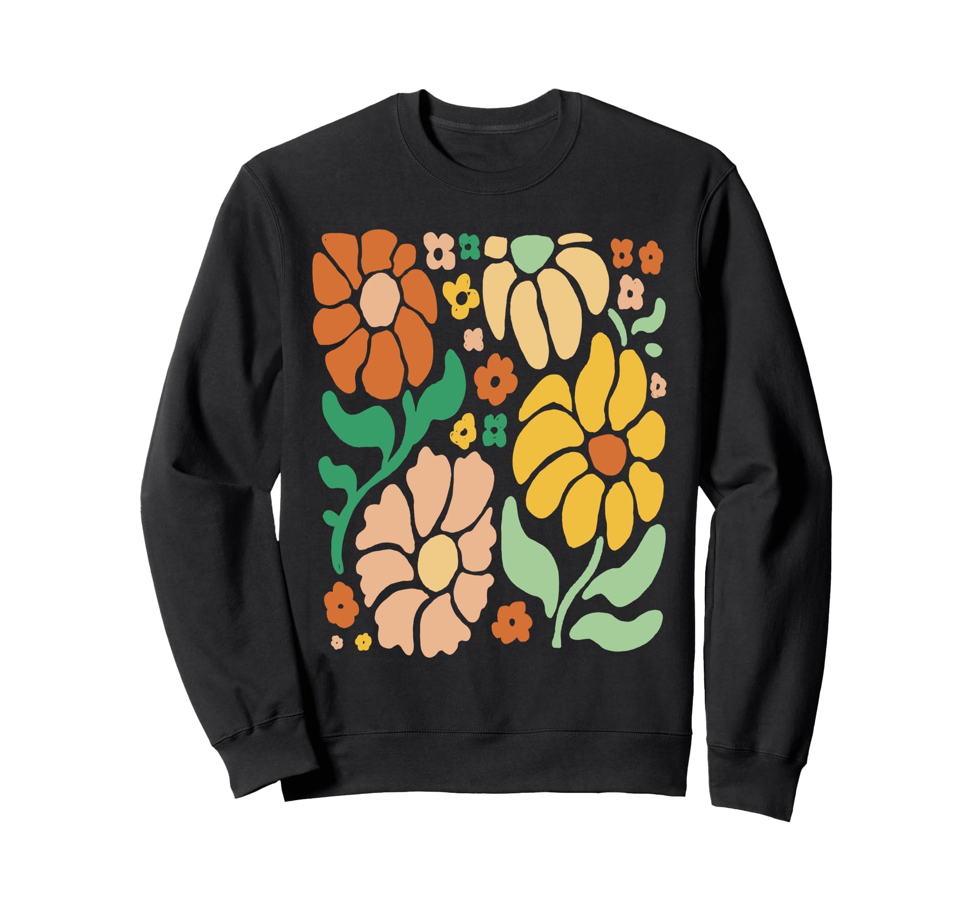 Boho Floral Groovy Flowers Sweatshirt - Minimalist Print for Adults - T-Shirt, Sweatshirt, Hoodie