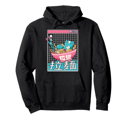Digital Ramen Bowl Japan Pastel Otaku Hoodie - Graphic Print Men Women - T-Shirt, Sweatshirt, Hoodie
