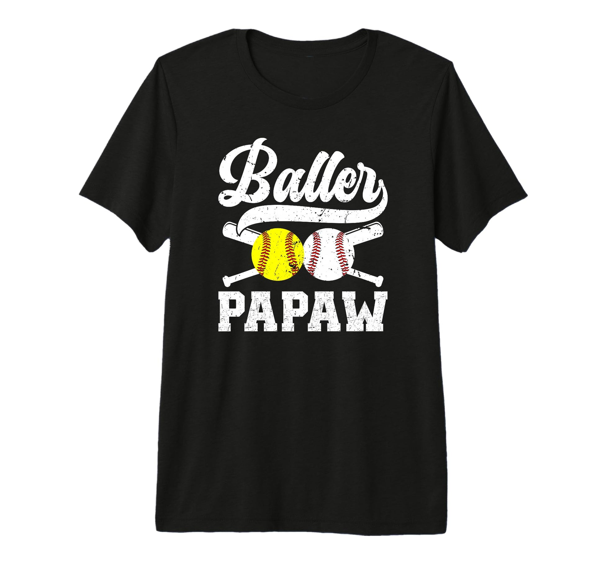 Mens Baller Papaw Proud Softball T-Shirt - Aesthetic Graphic for Adults - T-Shirt, Sweatshirt, Hoodie