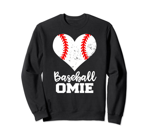 Baseball Omie Funny Baseball Heart Sweatshirt - Graphic Print Men Women - T-Shirt, Sweatshirt, Hoodie