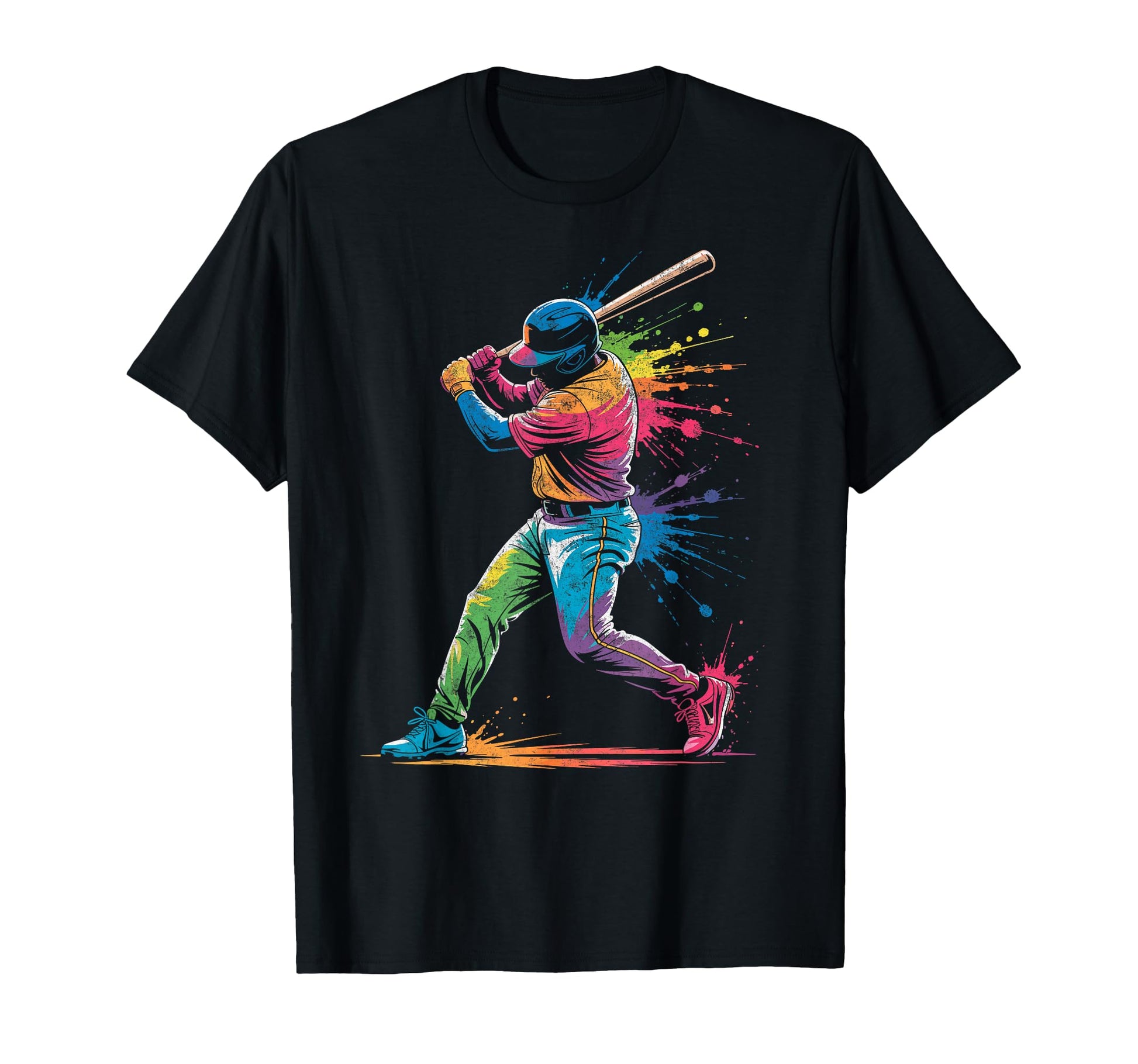 Paint Splash Baseball Player Coach Dad Fan T-Shirt - Graphic Print Unisex - T-Shirt, Sweatshirt, Hoodie