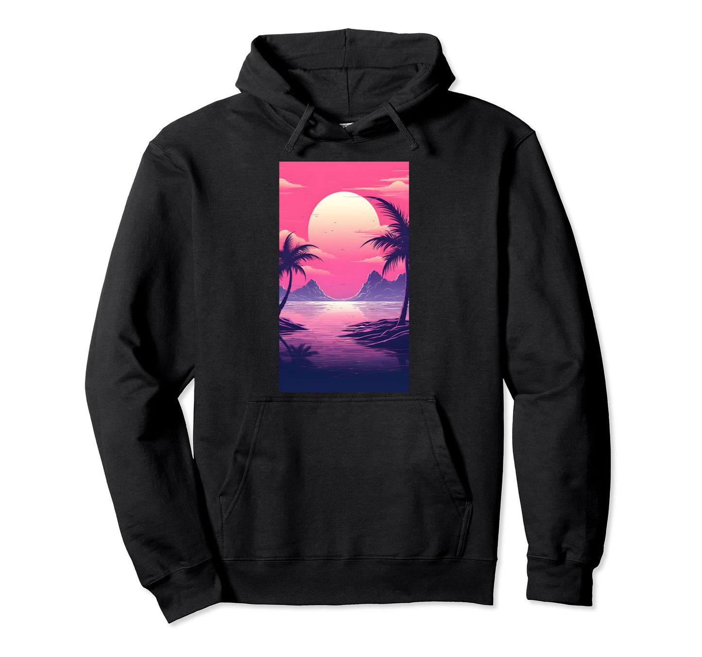 80S Vaporwave Aesthetic Landscape Hoodie - Unique Graphic Men Women - T-Shirt, Sweatshirt, Hoodie