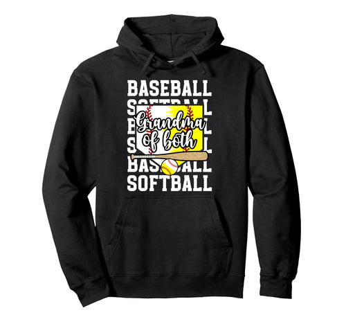 Grandma Both Proud Softball Baseball Hoodie - Fun Novelty Design Men Women - T-Shirt, Sweatshirt, Hoodie