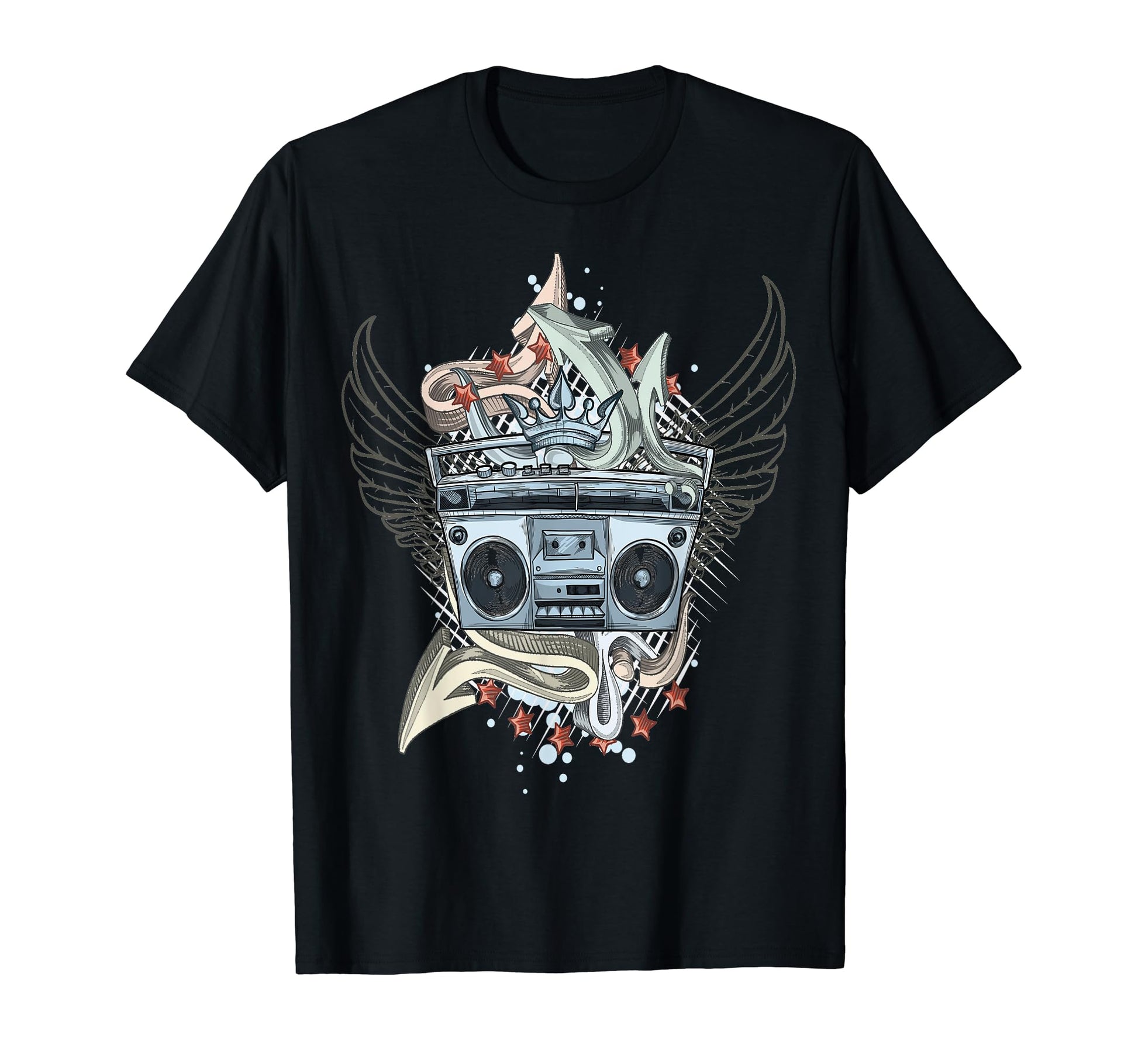 Old School Hip Hop Boombox Rap Music T-Shirt - Minimalist Print Men Women - T-Shirt, Sweatshirt, Hoodie