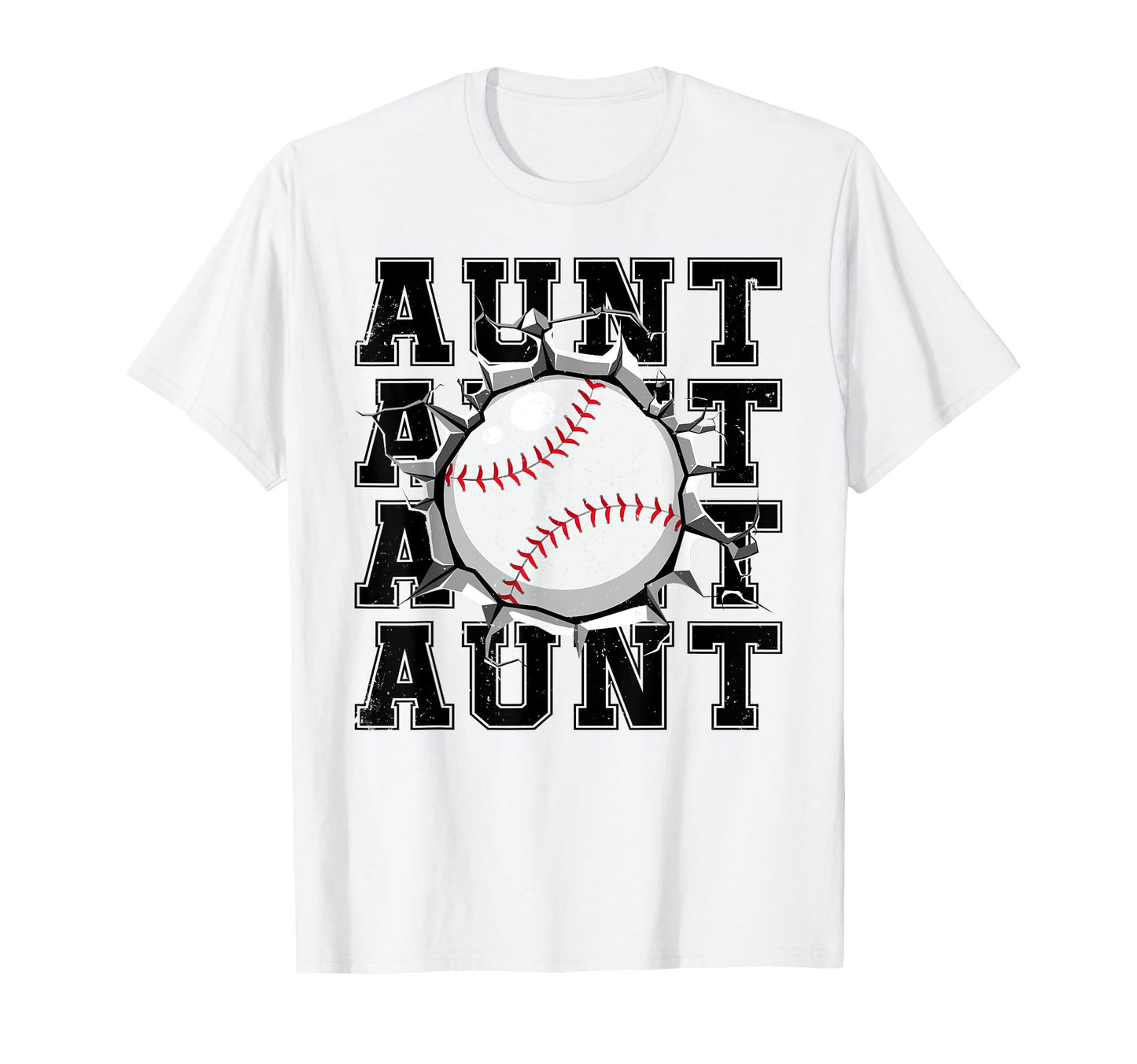 Baseball Aunt Cracked Wall Family Matching T-Shirt - Graphic Print Unisex - T-Shirt, Sweatshirt, Hoodie