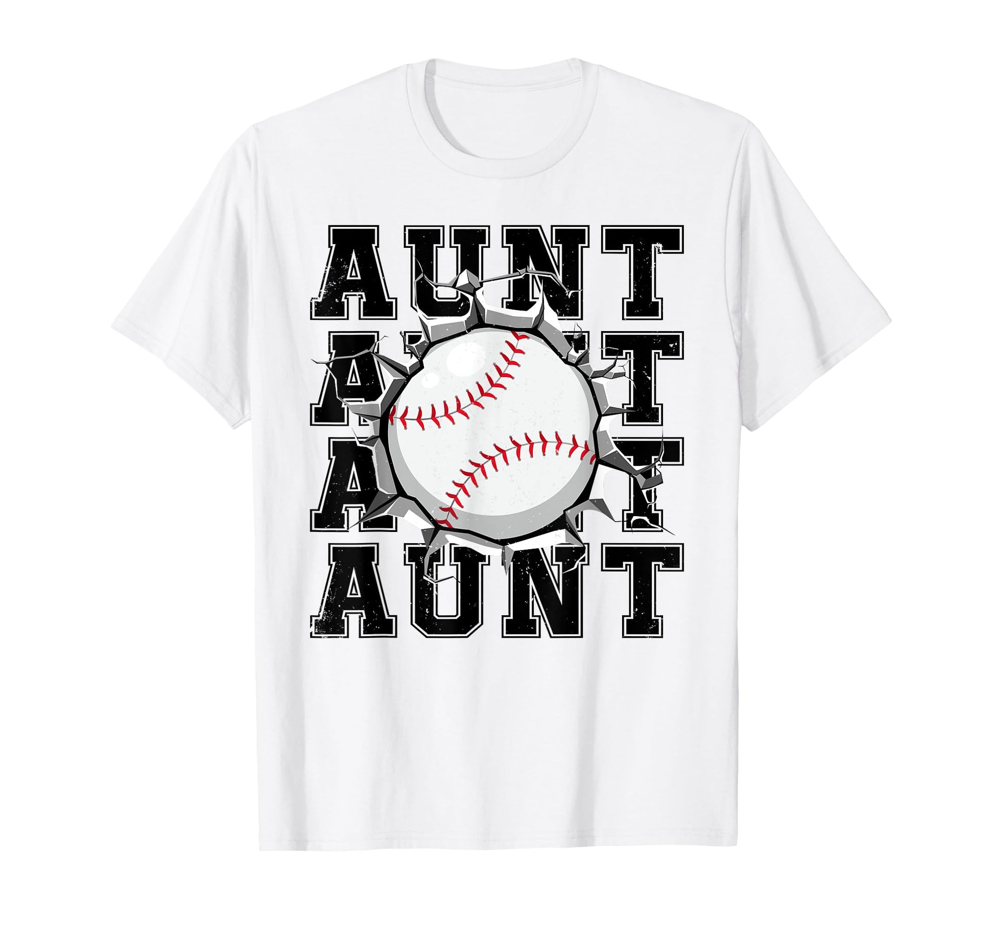 Baseball Aunt Cracked Wall Family Matching T-Shirt - Graphic Print Unisex - T-Shirt, Sweatshirt, Hoodie