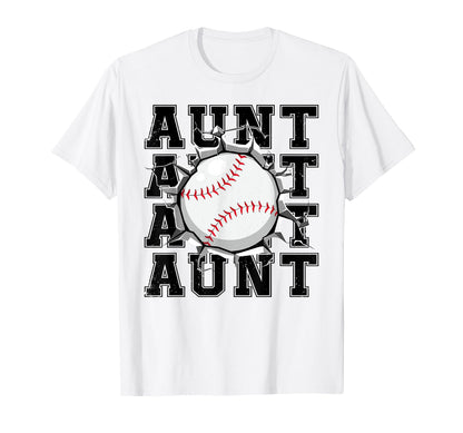 Baseball Aunt Cracked Wall Family Matching T-Shirt - Graphic Print Unisex - T-Shirt, Sweatshirt, Hoodie