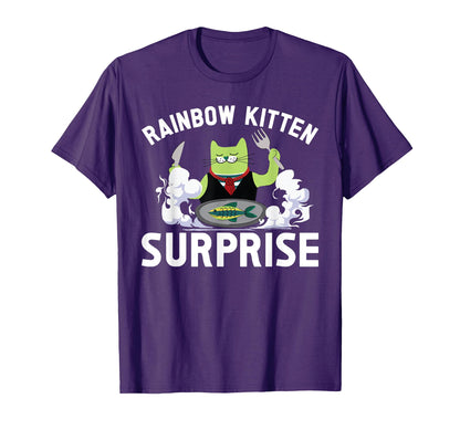 Cats Rainbow Kitten Surprise Eat T-Shirt - Unique Graphic for Adults - T-Shirt, Sweatshirt, Hoodie