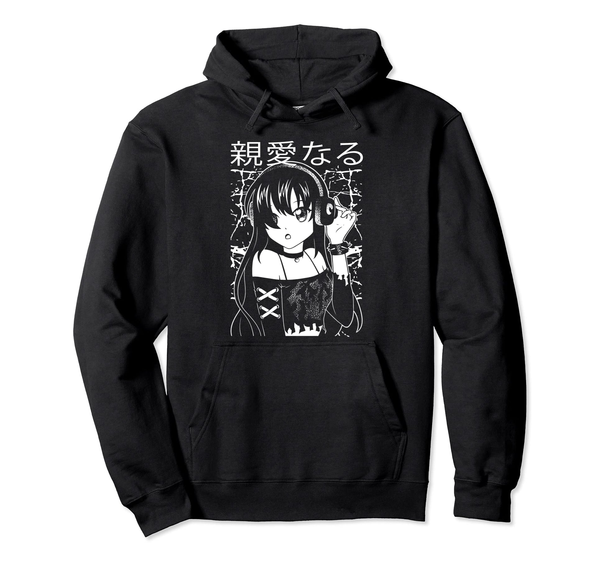Goth Anime Japanese Aesthetic Hoodie - Novelty Apparel for Adults - T-Shirt, Sweatshirt, Hoodie