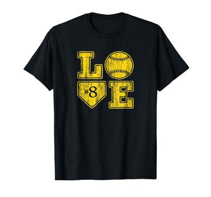 Love Baseball Softball Mom Distressed Home T-Shirt - Trendy Graphic Unisex - T-Shirt, Sweatshirt, Hoodie