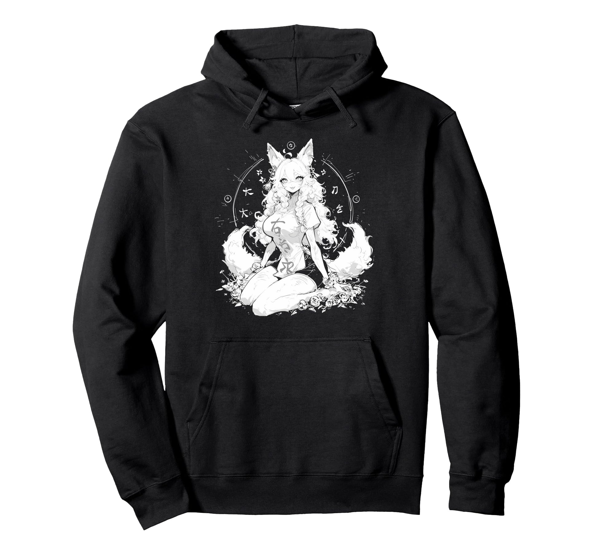 Goth Grunge Demon Anime Furry Wolf Hoodie - Unique Graphic for Adults - T-Shirt, Sweatshirt, Hoodie