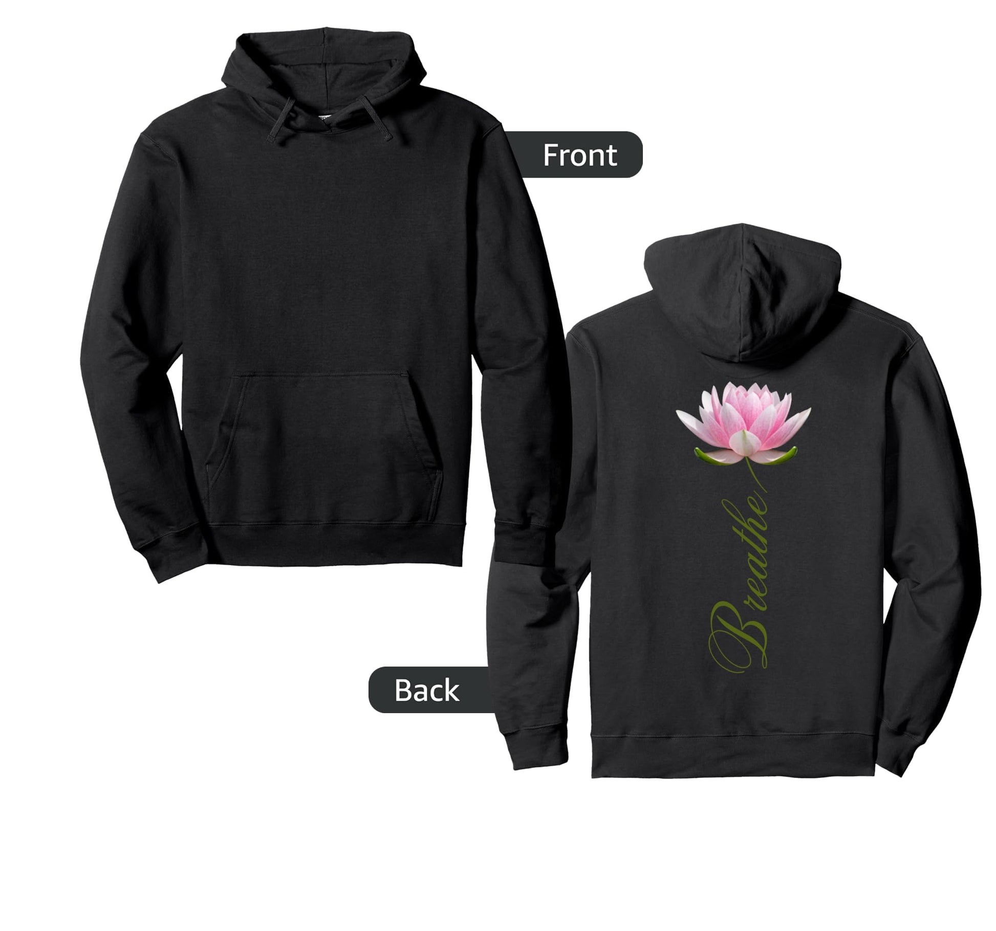 Lotus Flower Yoga Breathe Meditation Gift Hoodie - Trendy Graphic Unisex - T-Shirt, Sweatshirt, Hoodie