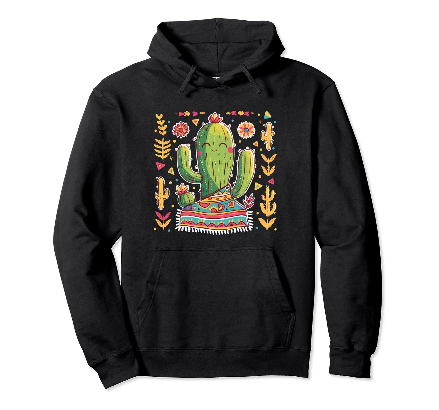 Cactus Serape Succulent Plant Cacti Hoodie - Custom Art Print Unisex - T-Shirt, Sweatshirt, Hoodie