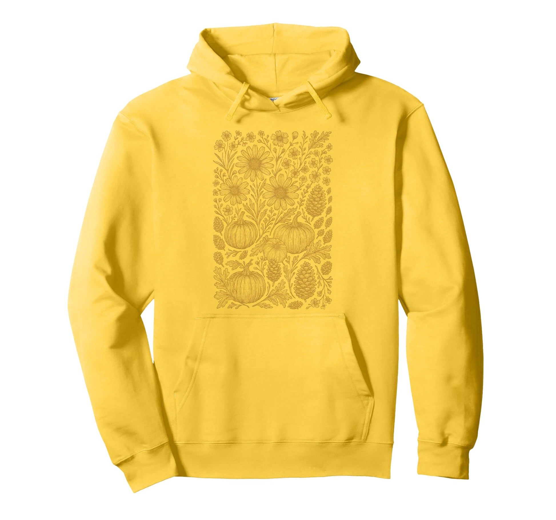 Autumn Pumpkin Wildflower Forest Flower Leaf Hoodie - Unique Graphic Unisex - T-Shirt, Sweatshirt, Hoodie