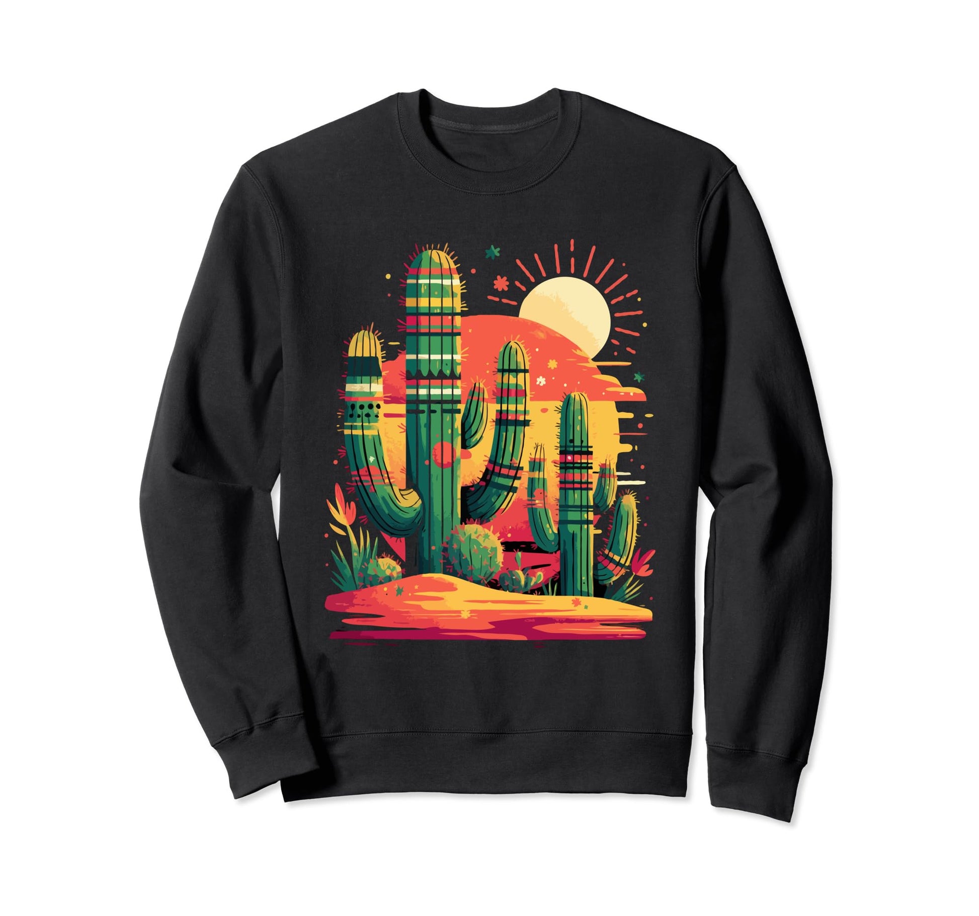 Cactus Serape Succulent Plant Sweatshirt - Fun Novelty Design for Adults - T-Shirt, Sweatshirt, Hoodie