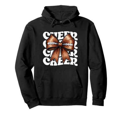 Game Day Cheerleader Mom Croquette Bow Hoodie - Trendy Graphic for Adults - T-Shirt, Sweatshirt, Hoodie