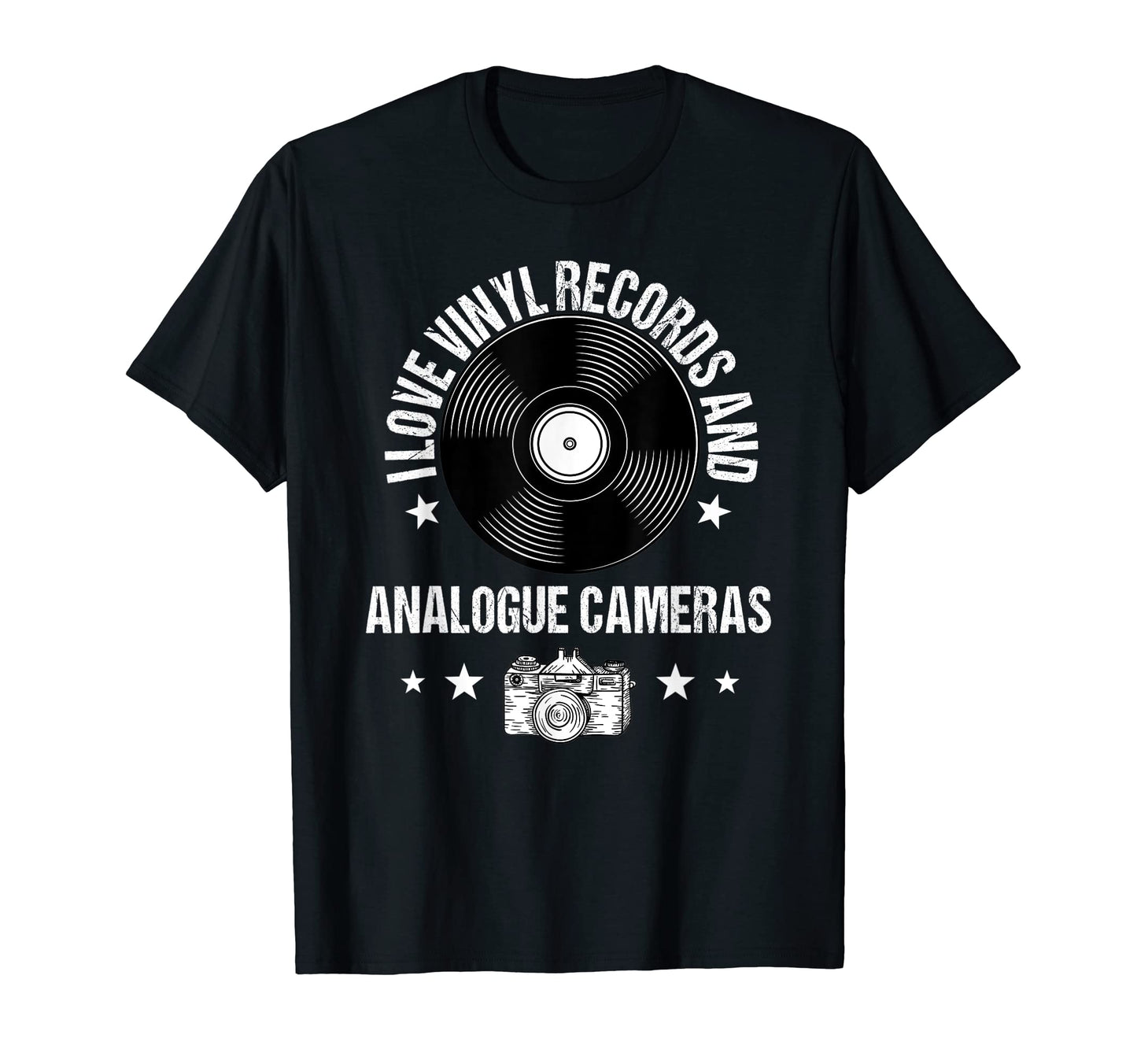 Vinyl Record And Photography Lover T-Shirt - Minimalist Print for Adults - T-Shirt, Sweatshirt, Hoodie