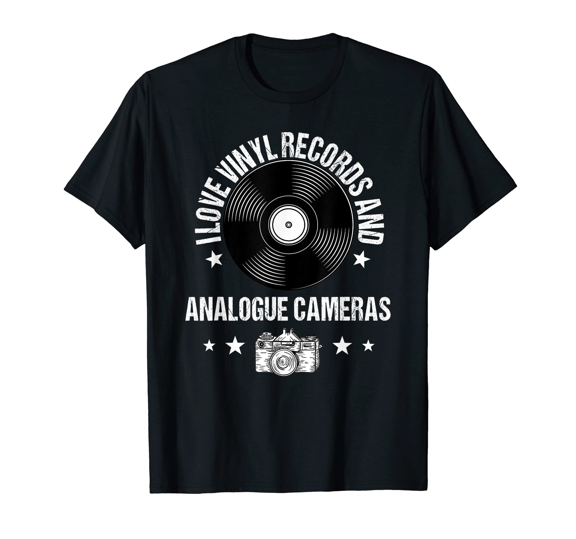 Vinyl Record And Photography Lover T-Shirt - Minimalist Print for Adults - T-Shirt, Sweatshirt, Hoodie