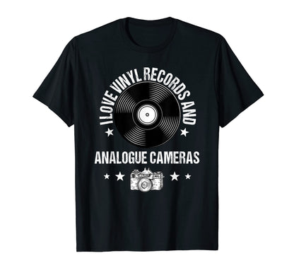 Vinyl Record And Photography Lover T-Shirt - Minimalist Print for Adults - T-Shirt, Sweatshirt, Hoodie