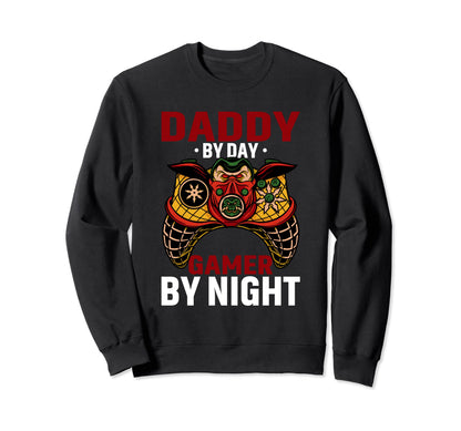Daddy Day Gamer Night Video Gamer Dad Sweatshirt - Unique Graphic Unisex - T-Shirt, Sweatshirt, Hoodie