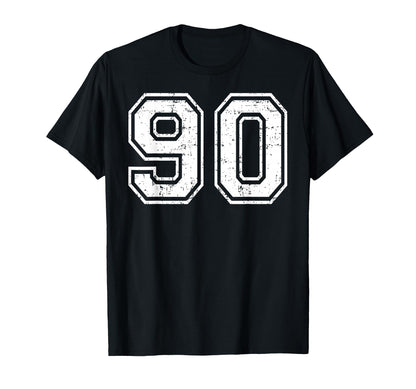 90 Number Ninety Team Sports Grunge T-Shirt - Trendy Graphic Unisex - T-Shirt, Sweatshirt, Hoodie
