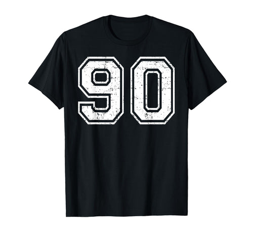 90 Number Ninety Team Sports Grunge T-Shirt - Trendy Graphic Unisex - T-Shirt, Sweatshirt, Hoodie