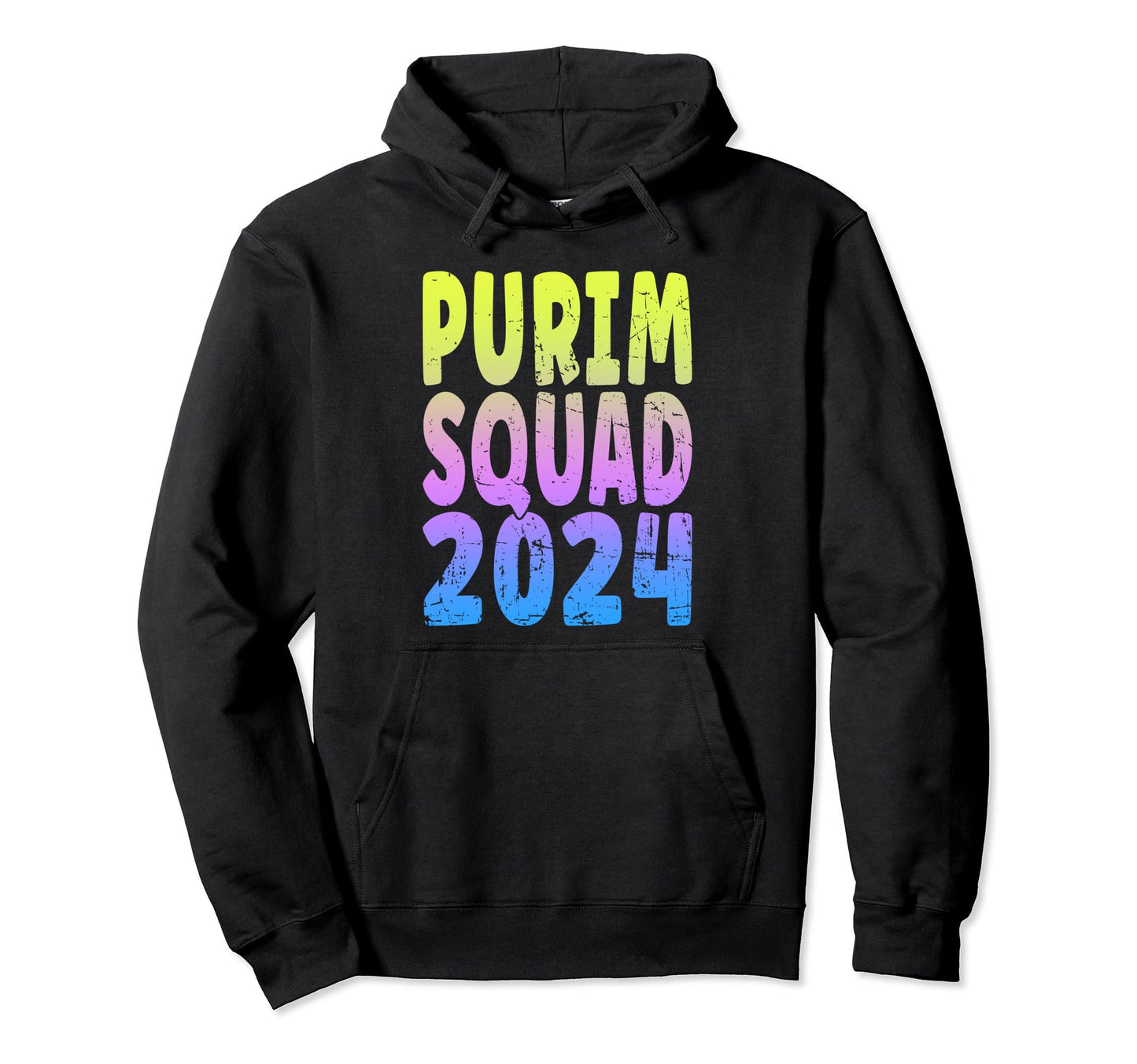 Jewish Holiday Rainbow Purim Squad Hoodie - Fun Novelty Design for Adults - T-Shirt, Sweatshirt, Hoodie