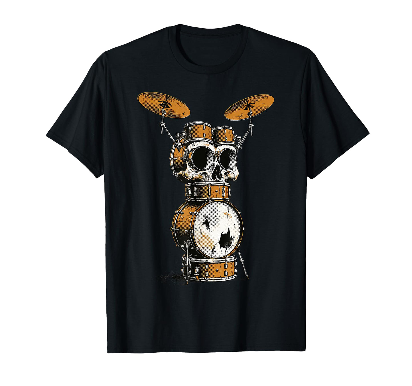 Skull Drum Set Rock Music Drummer T-Shirt - Aesthetic Graphic Men Women - T-Shirt, Sweatshirt, Hoodie