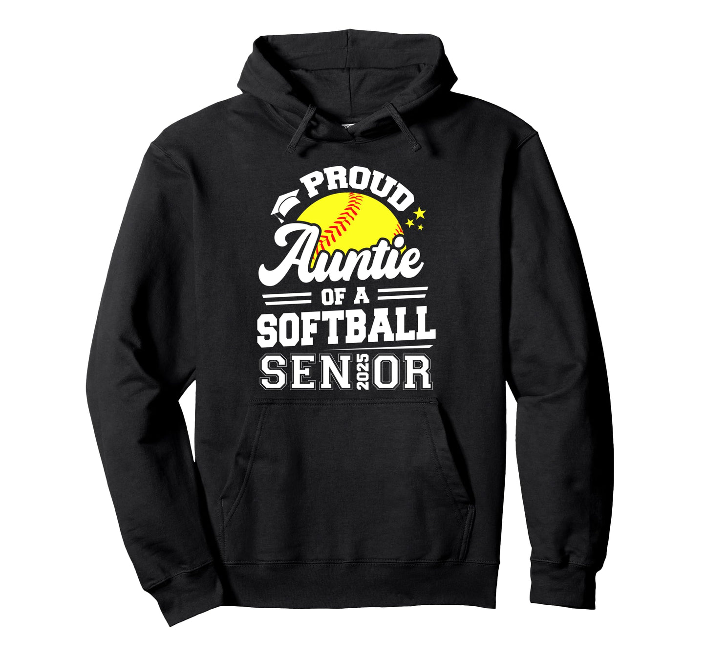 Proud Auntie Baseball Senior 2025 Graduate Hoodie - Minimalist Print Unisex - T-Shirt, Sweatshirt, Hoodie