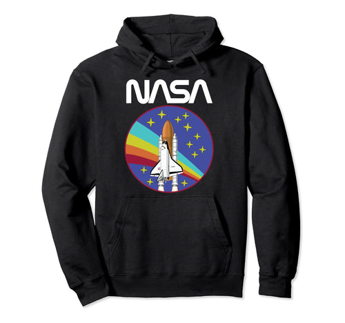 Nasa Space Shuttle Rainbow Hoodie - Novelty Apparel Unisex - T-Shirt, Sweatshirt, Hoodie