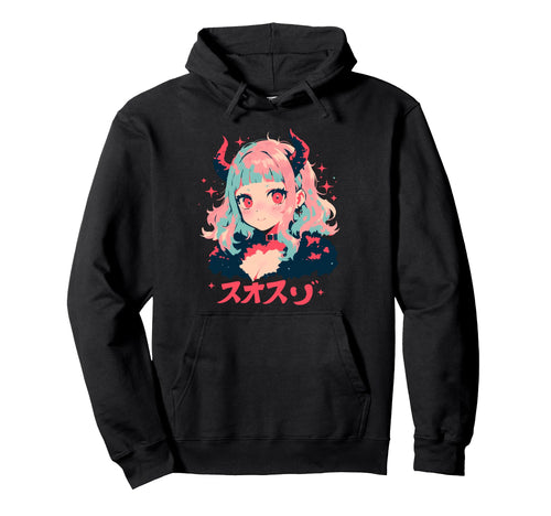 Goth Grunge Demon Anime Waifu Horror Alt Hoodie - Minimalist Print Unisex - T-Shirt, Sweatshirt, Hoodie