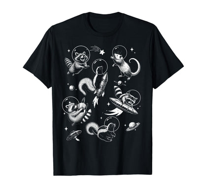 Funny Raccoon Space Hilarious Feral T-Shirt - Aesthetic Graphic for Adults - T-Shirt, Sweatshirt, Hoodie