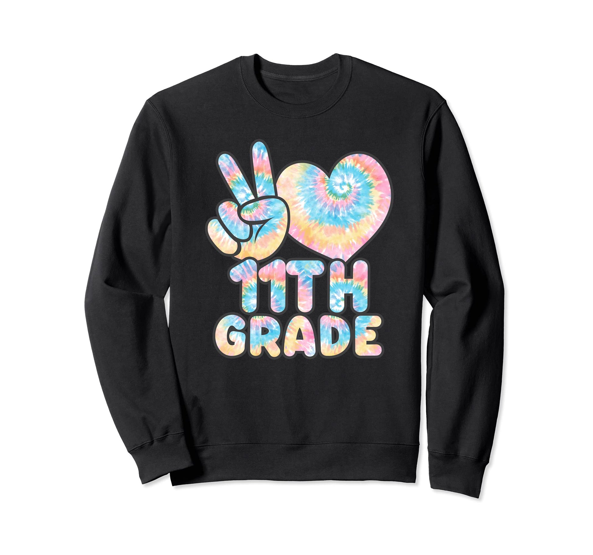 Tie Dye Back To School Peace Love Sweatshirt - Custom Art Print for Adults - T-Shirt, Sweatshirt, Hoodie