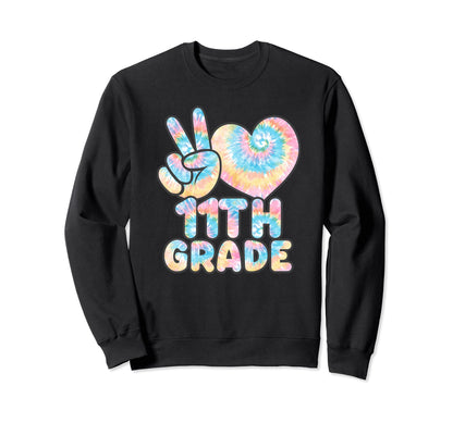 Tie Dye Back To School Peace Love Sweatshirt - Custom Art Print for Adults - T-Shirt, Sweatshirt, Hoodie