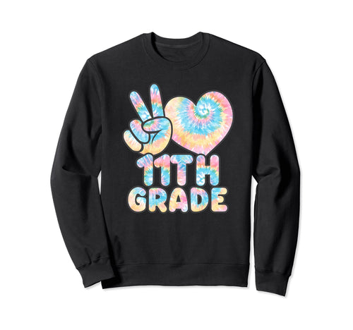 Tie Dye Back To School Peace Love Sweatshirt - Custom Art Print for Adults - T-Shirt, Sweatshirt, Hoodie