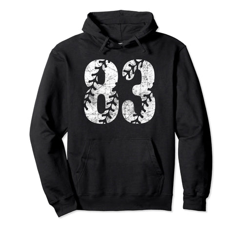 Baseball Softball Mom 83 Number Hoodie - Casual Everyday Wear for Adults - T-Shirt, Sweatshirt, Hoodie