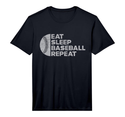 Eat Sleep Baseball Repeat Funny Bat T-Shirt - Novelty Apparel for Adults - T-Shirt, Sweatshirt, Hoodie