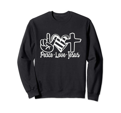 Peace Hand Striped Heart Sweatshirt - Fun Novelty Design Men Women - T-Shirt, Sweatshirt, Hoodie