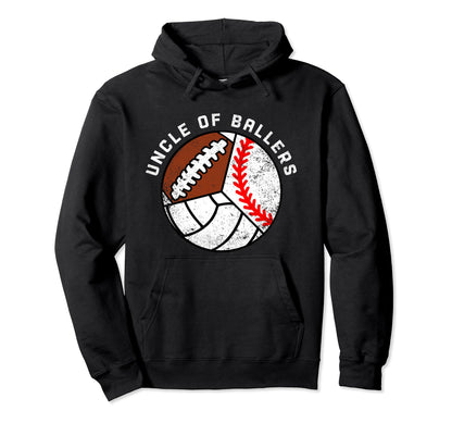 Uncle Ballers Funny Baseball Volleyball Hoodie - Graphic Print Unisex - T-Shirt, Sweatshirt, Hoodie