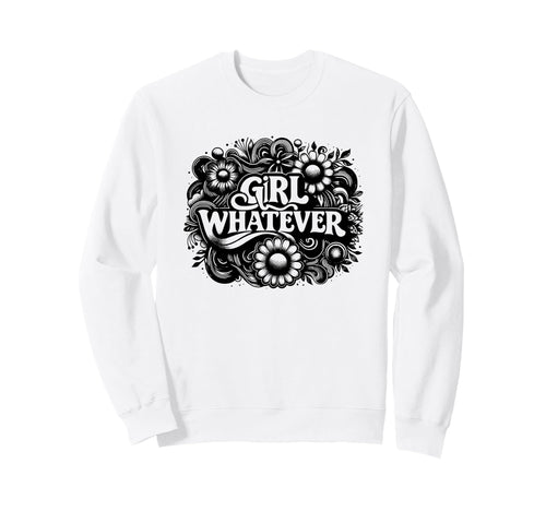 Whatever Hippie 60S 70S Daisy Floral Sweatshirt - Graphic Print for Adults - T-Shirt, Sweatshirt, Hoodie