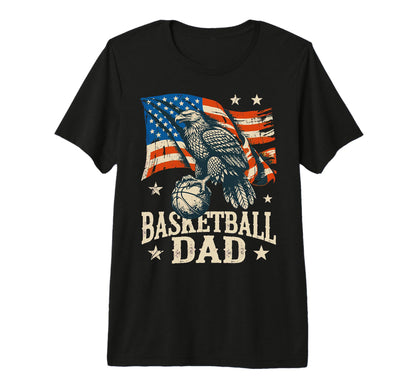 Basketball American Flag Basketball Dad T-Shirt - Minimalist Print Unisex - T-Shirt, Sweatshirt, Hoodie