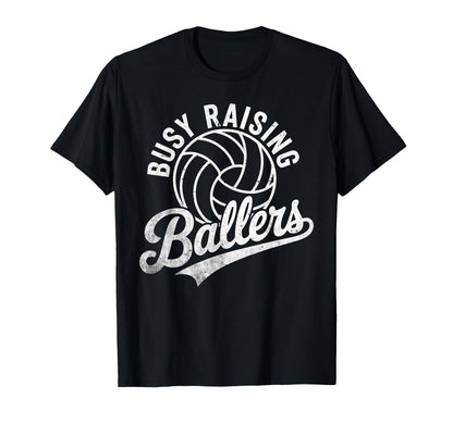 Raising Ballers Funny Mom Volleyball T-Shirt - Trendy Graphic Men Women - T-Shirt, Sweatshirt, Hoodie