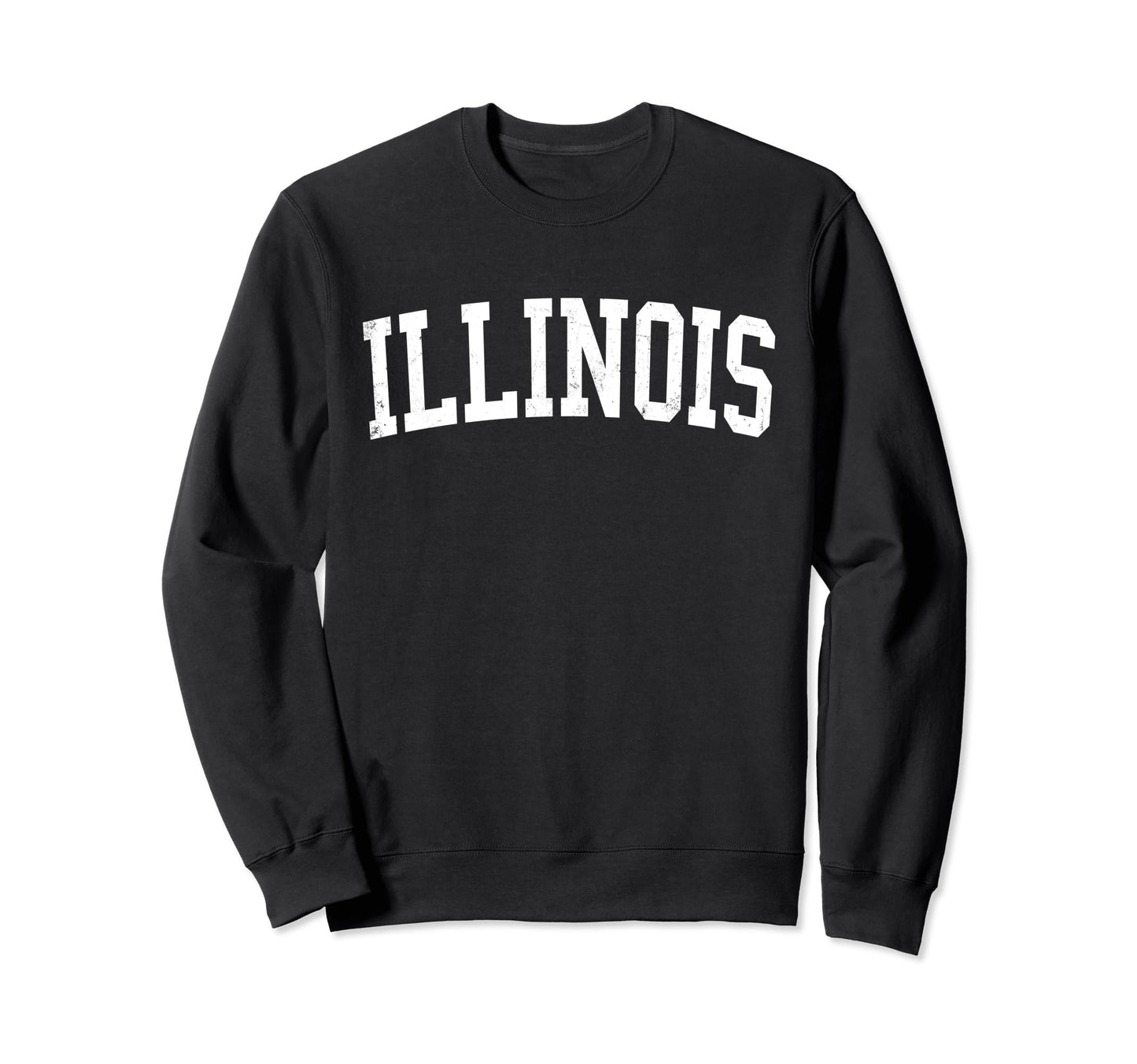Illinois Distressed White Varsity Sweatshirt - Minimalist Print Men Women - T-Shirt, Sweatshirt, Hoodie