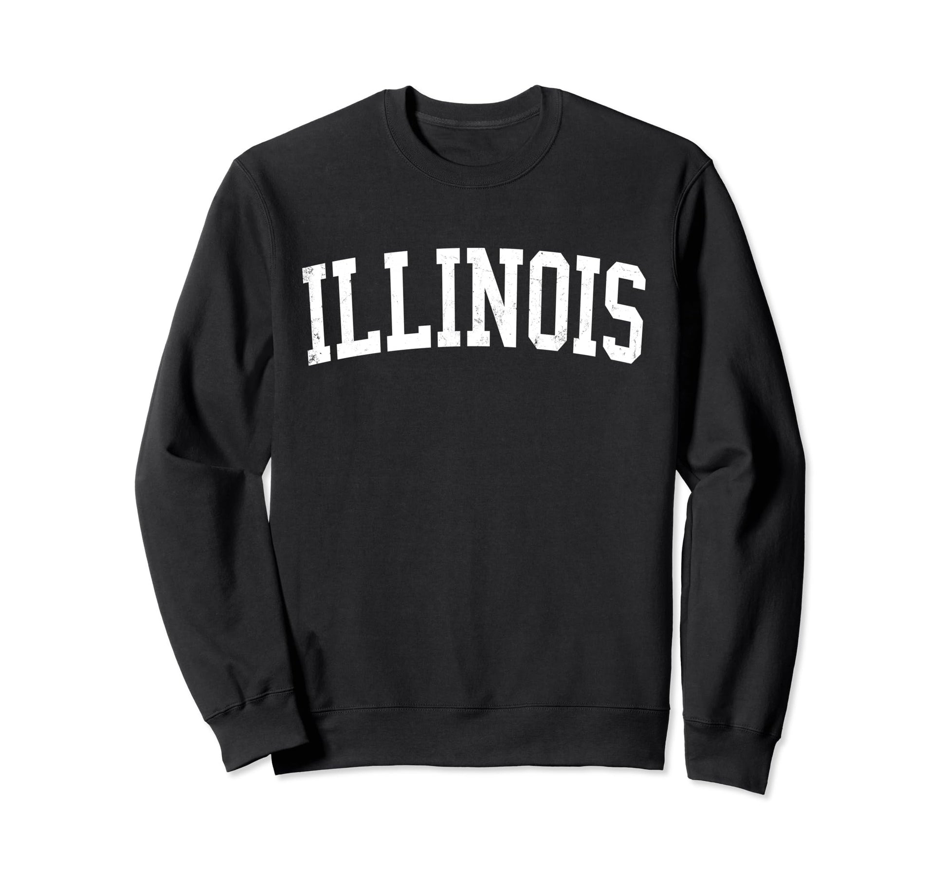 Illinois Distressed White Varsity Sweatshirt - Minimalist Print Men Women - T-Shirt, Sweatshirt, Hoodie