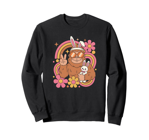 Groovy Easter Bigfoot Sasquatch Sweatshirt - Trendy Graphic for Adults - T-Shirt, Sweatshirt, Hoodie